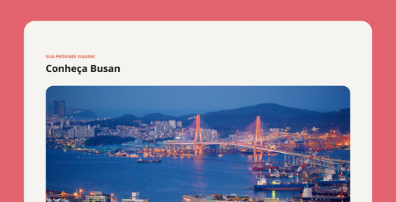 captura do projeto de uma página de turismo de Busan